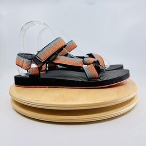 Teva Original Universal Sandals Shoes Womens 7 Blue Carrot Atmosphere Sport